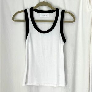 Six Fifty Small White Tank Top with Black Accents